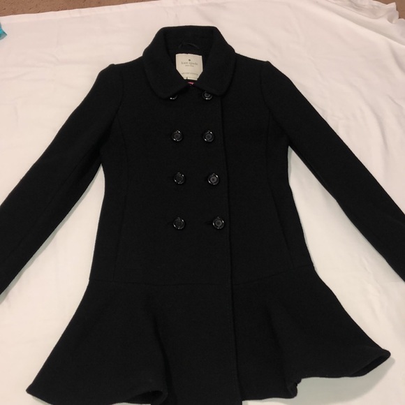 Kate Spade 78%Wool Black Coat Double Button XS - Picture 6 of 9